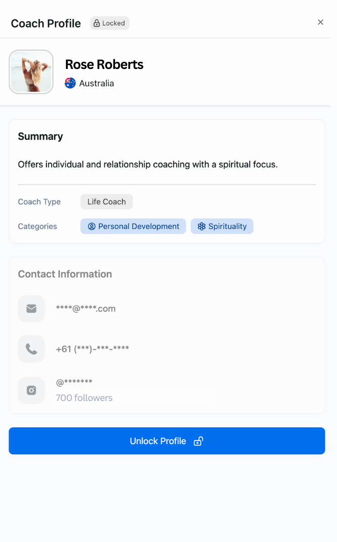 Lead profile preview